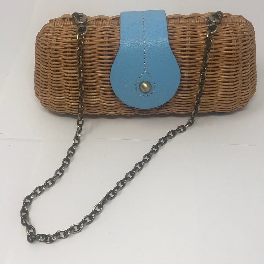 Savoy wicker & leather Hampton Style handbag